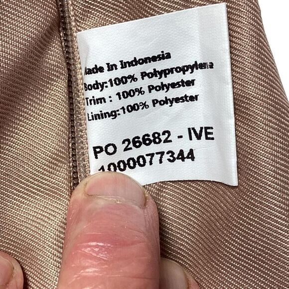 The Sak Tote Small Brown Mendocino Stripe Crochet Double Strap Zip Vegan NEW - Picture 11 of 12